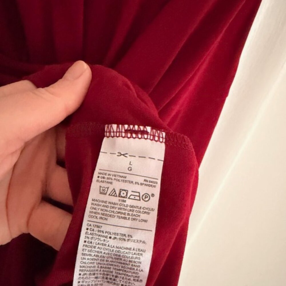 Banana Republic Long Sleeve Top Maroon Workwear Size Large - Picture 4 of 6